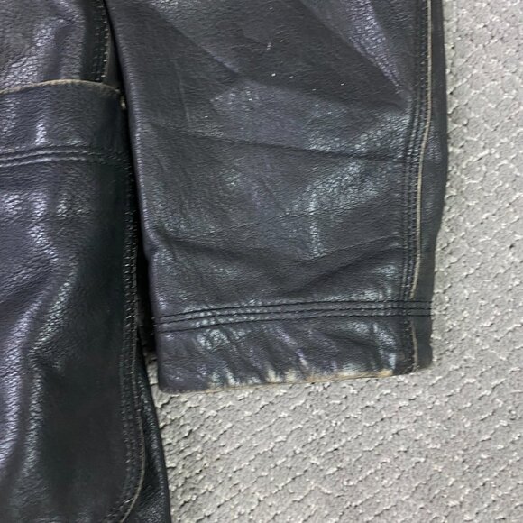 The Territory Ahead Leather Jacket Mens XLT Black Distressed Heavyweight XL Tall - Picture 4 of 16